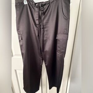 Elegant Black Satin Trousers
